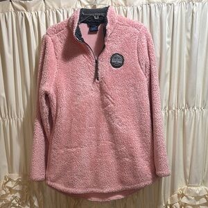 Charles River Apparel Pink Fleece Quarter-Zip